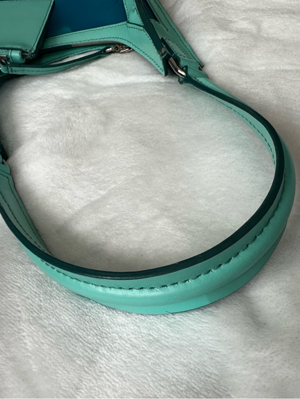 Staud Blue Marine Green Mesh Rey Bag - Picture 15 of 16